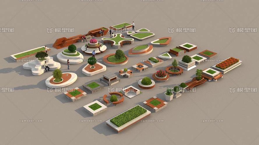 花坛绿化,园艺,花圃 园林小品 广场小品 广场人物 园林设计