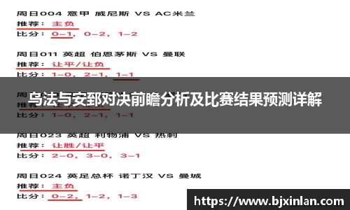乌法与安郅对决前瞻分析及比赛结果预测详解
